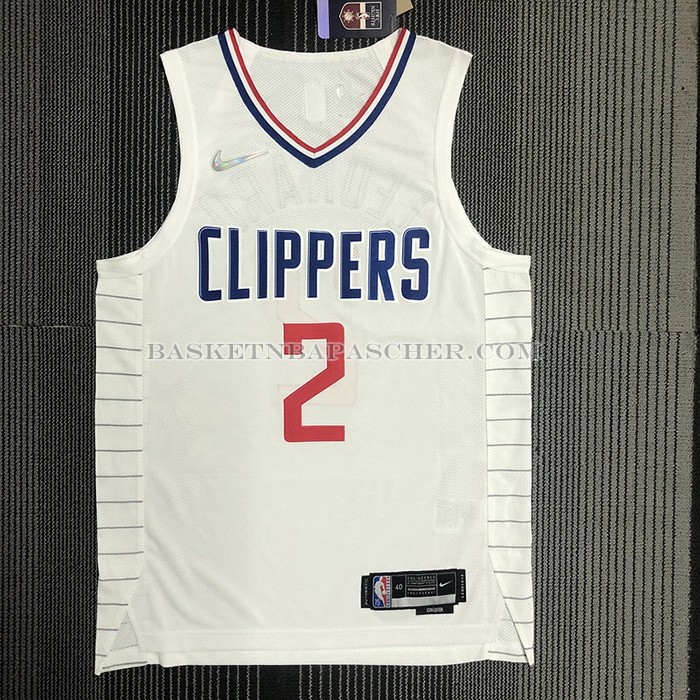 Maillot Los Angeles Clippers Kawhi Leonard NO 2 Association 2020-21 Authentique Blanc